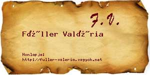 Füller Valéria névjegykártya
